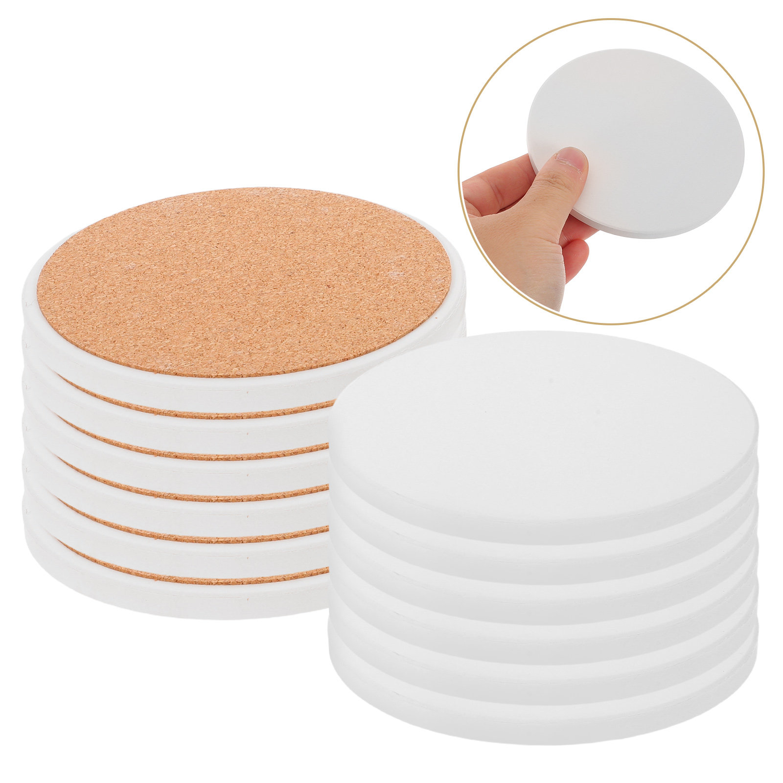 Coaster Sublimation Blank - 12 قطعة من حاملات الأكواب الخزفية