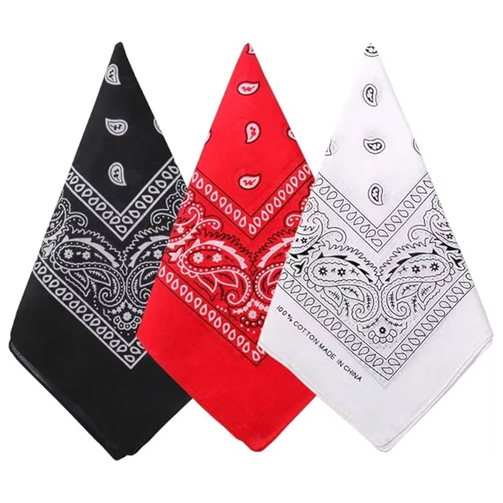 Bandana Blank White - الهيب هوب كاوبوي بيزلي وشاح كبير