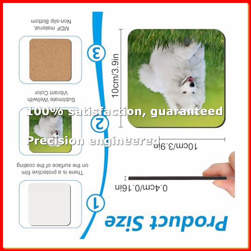 Coaster Sublimation Blank - 24 قطعة من حاملات الأكواب للطباعة