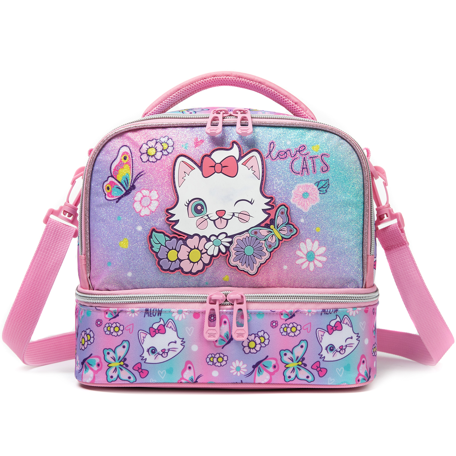 Tote Bag Sublimation - حقيبة غداء مزدوجة الطبقات بطباعة قطط