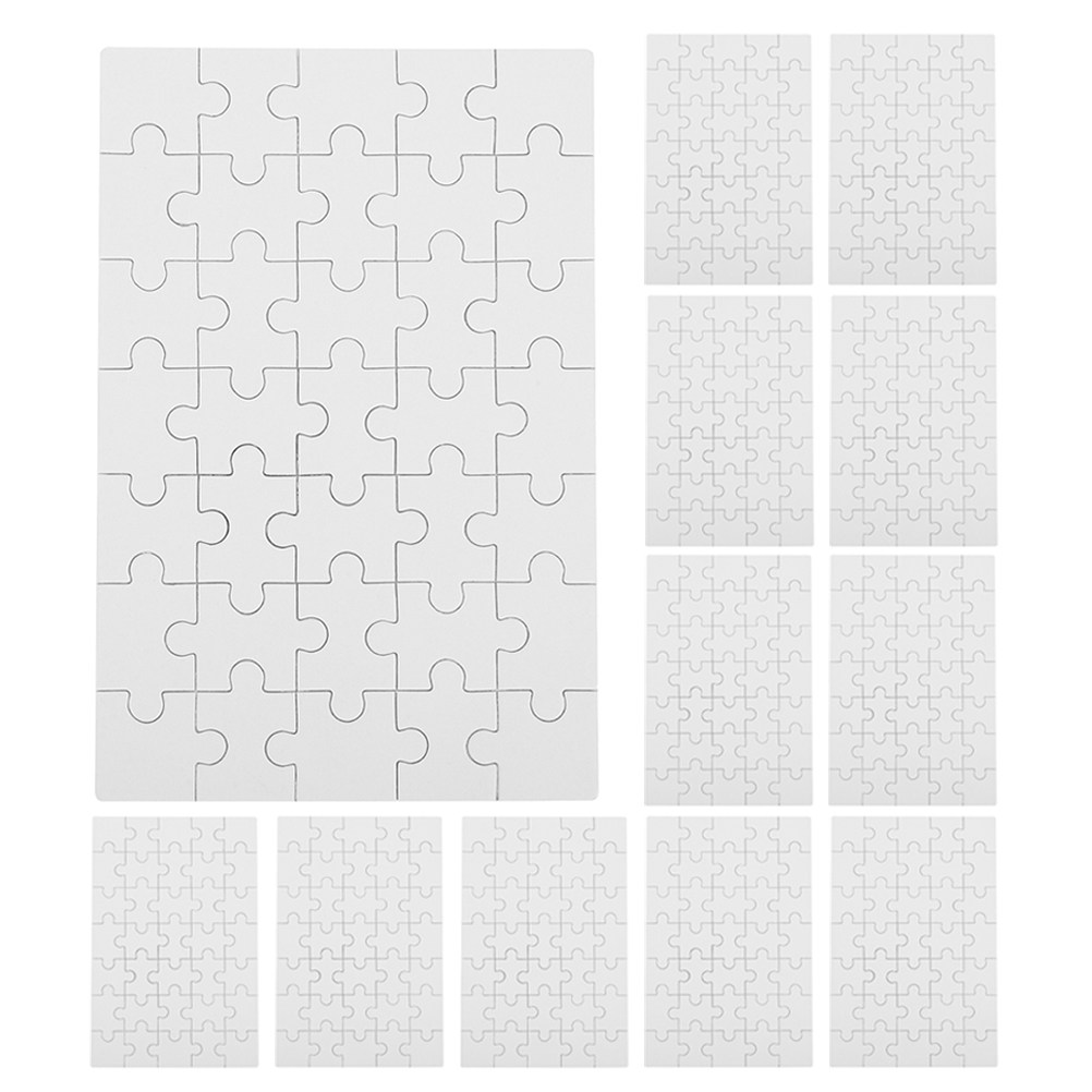 Puzzle Blank White - 12 قطعة من قطع الألغاز الفارغة
