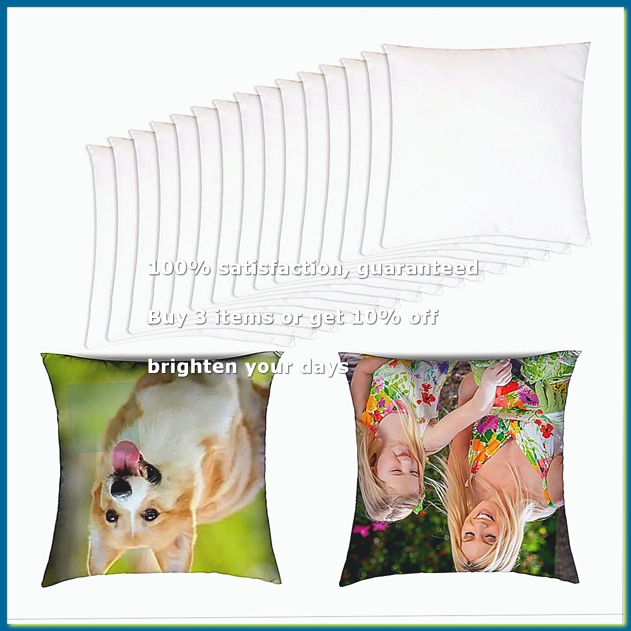 Pillow Cover Sublimation - 15 قطعة من أغطية الوسائد البيضاء