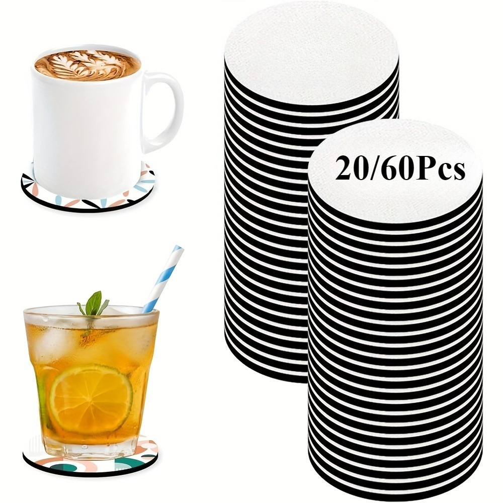 Coaster Sublimation Blank - 20/60 قطعة من الوقايات، سجادات مشروبات
