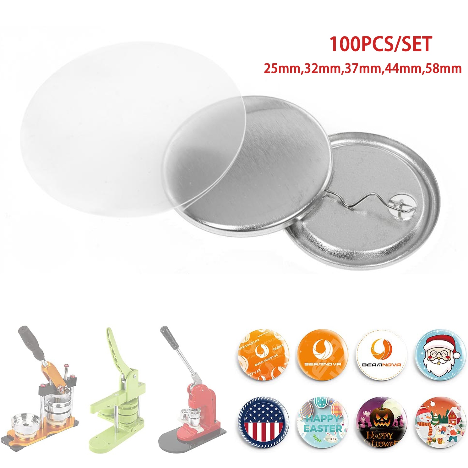 Button Badge Blank - دبابيس أزرار معدنية خلفية ، دبوس