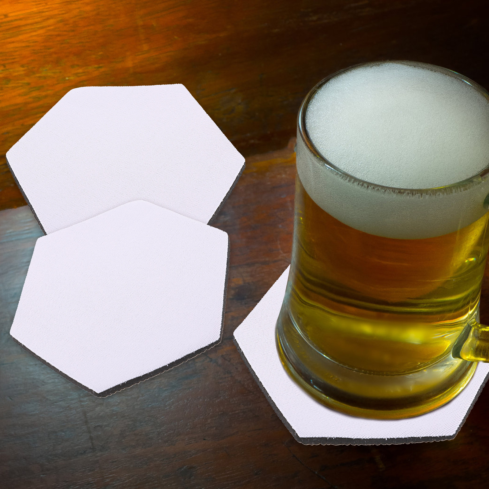 Coaster Sublimation Blank - 10 قطع من حاملات الأكواب البيضاء