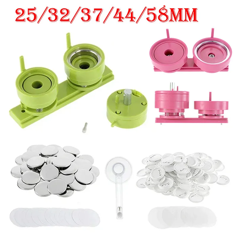 Button Badge Blank - 100 مجموعات 25/32/37/44/58 مللي متر شارة