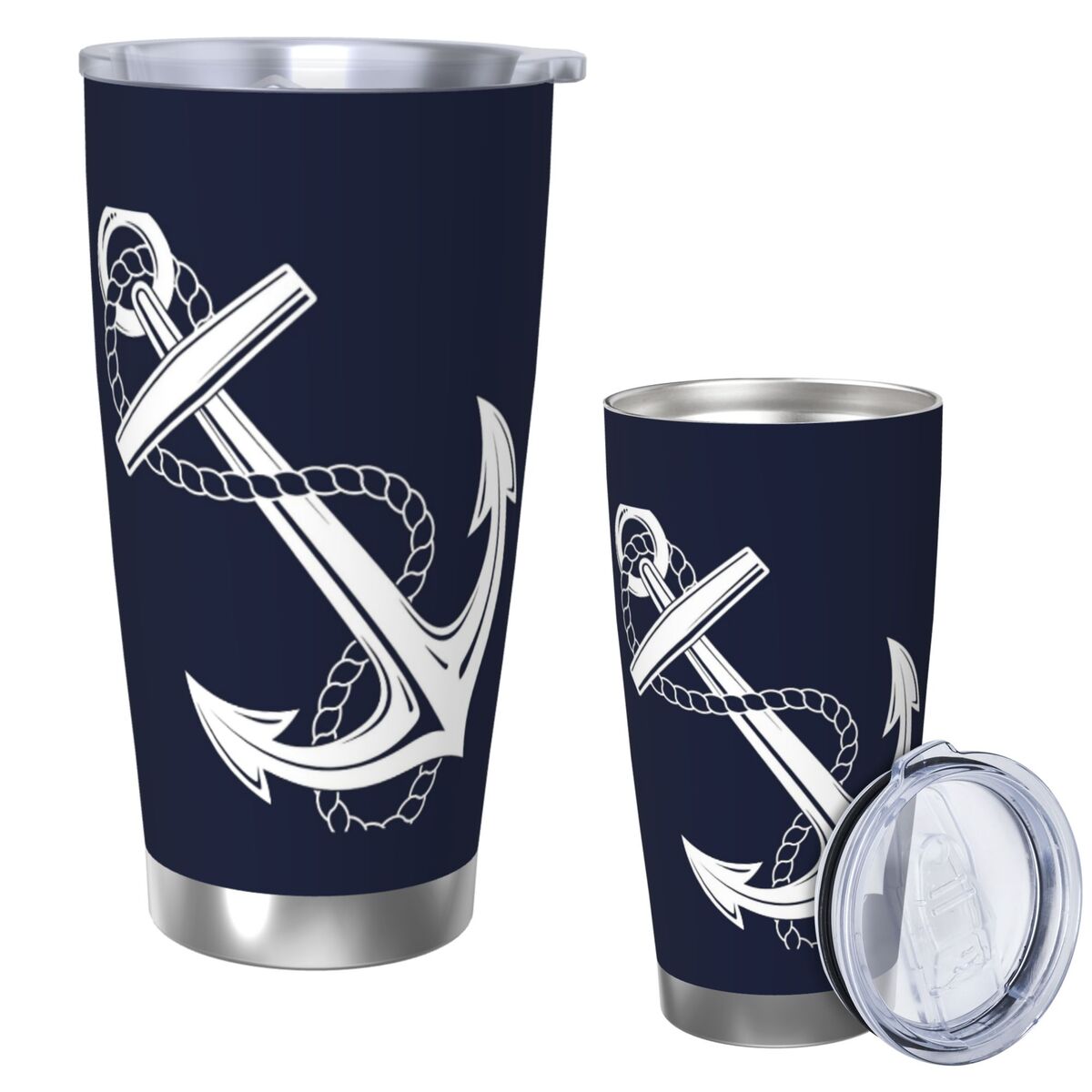 Tumbler 20Oz White - مرساة بحري الأبيض والبحري كوب من