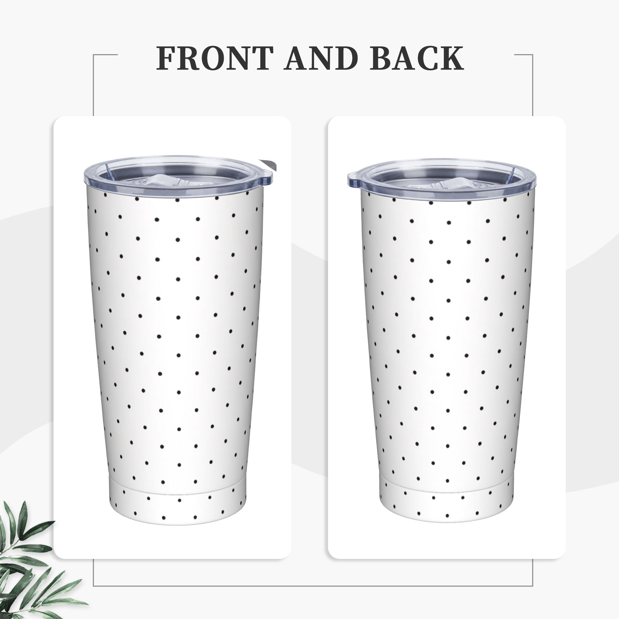 كوب ستانلس ستيل بنقشة منقطة با - مراجعة Tumbler 20Oz White وسعره