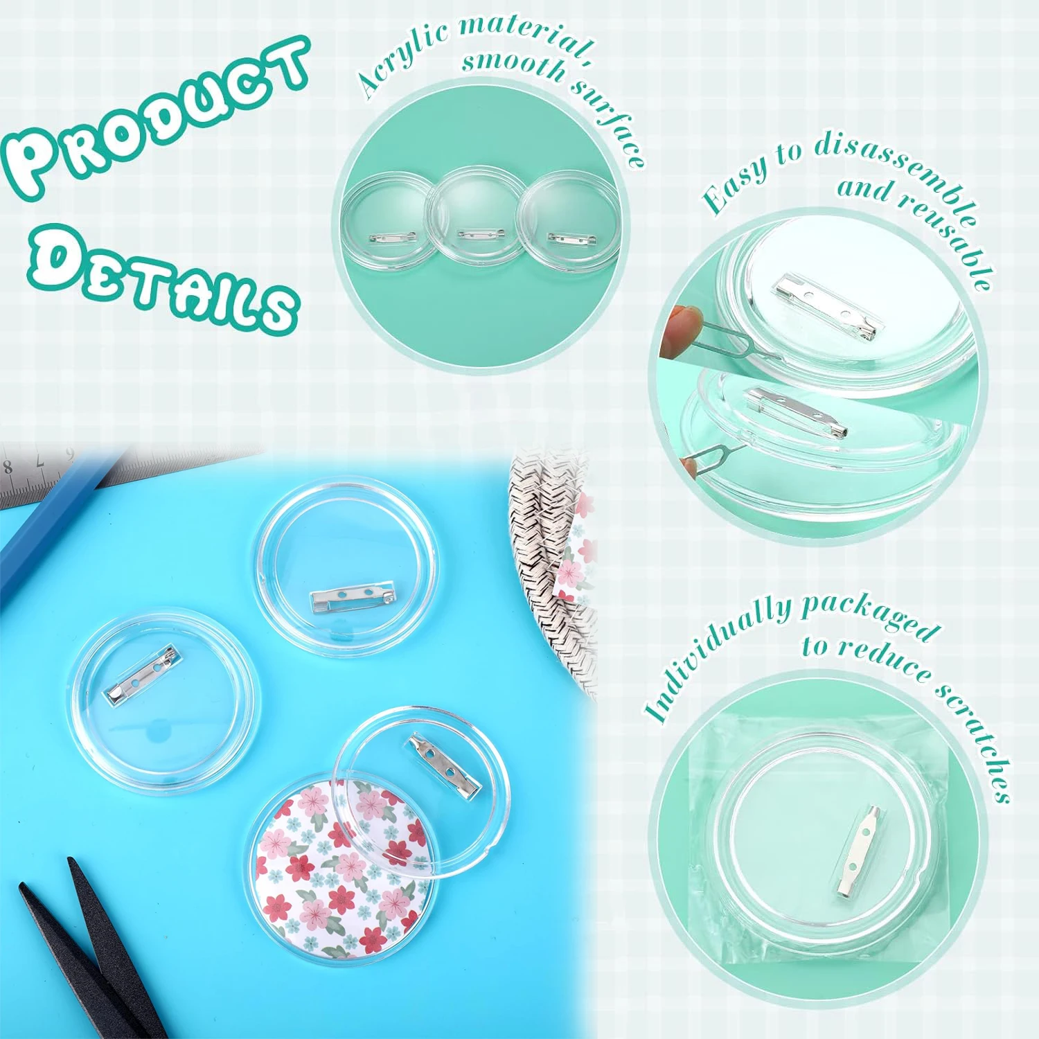 5-20 قطعة أزرار فارغة مع دبابي - مراجعة Button Badge Blank وسعره