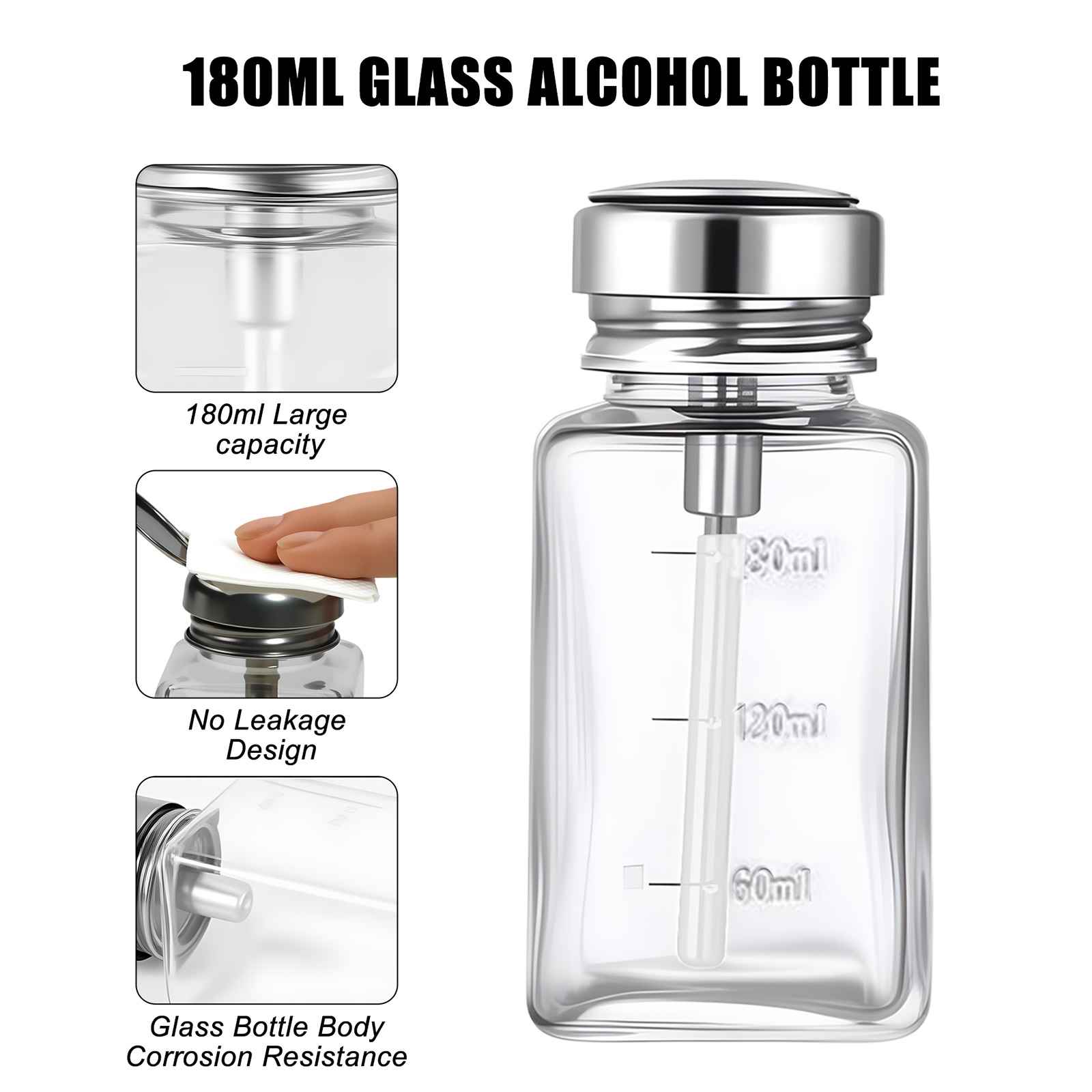 زجاجة أظافر زجاجية سعة 180 مل، - مراجعة Water Bottle Blank وسعره