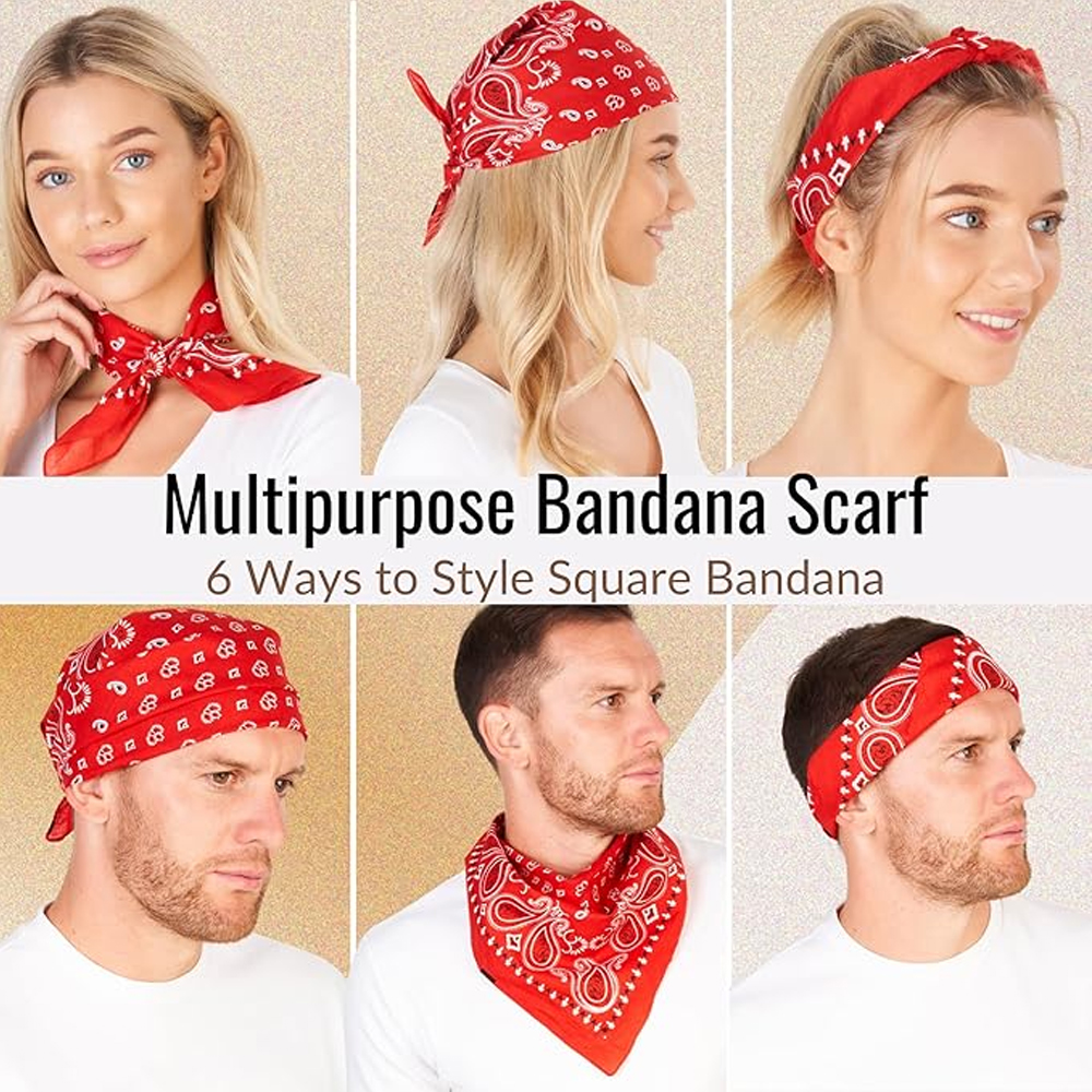 الهيب هوب كاوبوي بيزلي وشاح كب - مراجعة Bandana Blank White وسعره