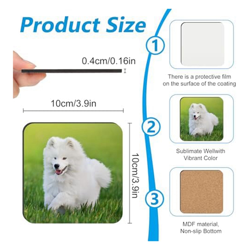 24 قطعة من حاملات الأكواب للطب - مراجعة Coaster Sublimation Blank وسعره
