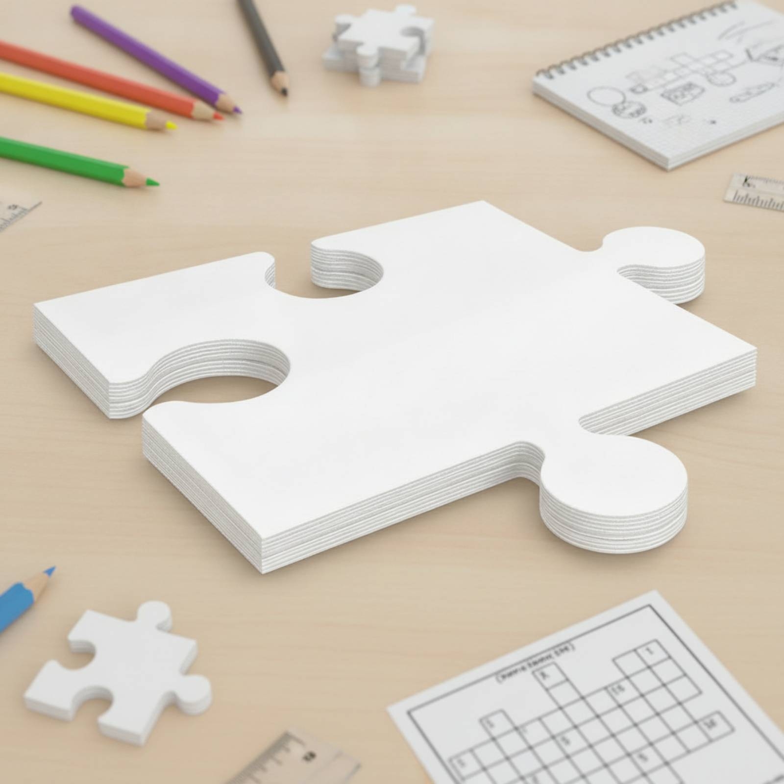 24 قطعة من ألغاز الورق المقوى  - مراجعة Puzzle Blank White وسعره