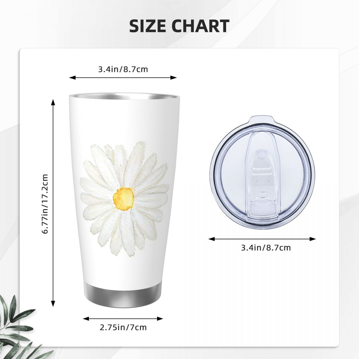 رسمت باليد واحدة قليلا الأبيض  - مراجعة Tumbler 20Oz White وسعره