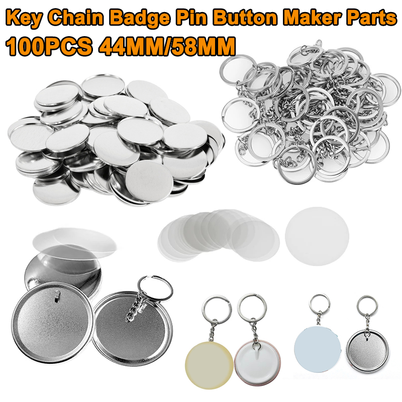 100 قطعة 44 مللي متر 58 مللي م - مراجعة Button Badge Blank وسعره