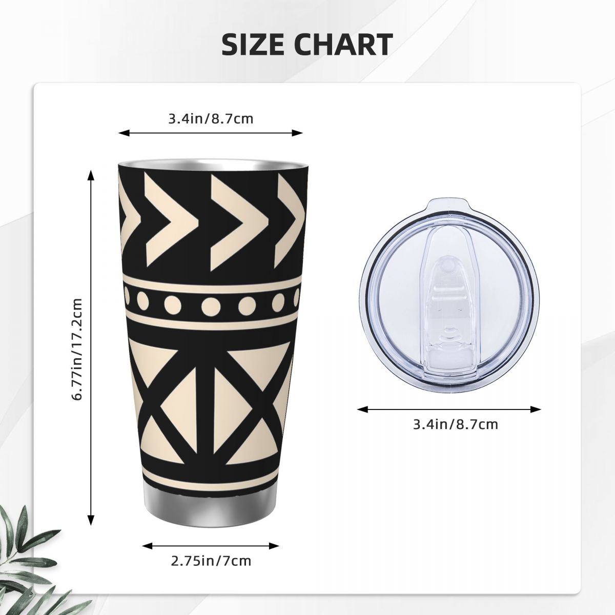 قماش الطين الأفريقي أبيض وأسود - مراجعة Tumbler 20Oz White وسعره