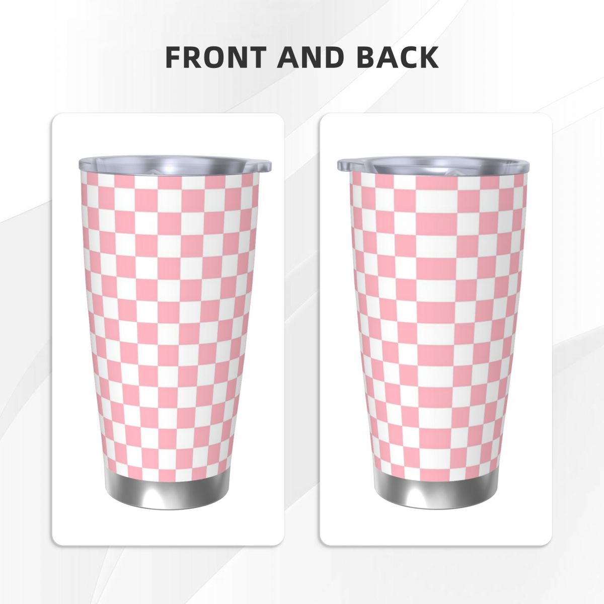 الوردي الأبيض الشطرنج نمط الفو - مراجعة Tumbler 20Oz White وسعره