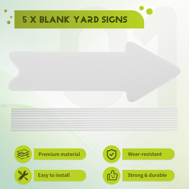 5 قطع من لافتات التوجيه البيضا - مراجعة Yard Sign Blank وسعره