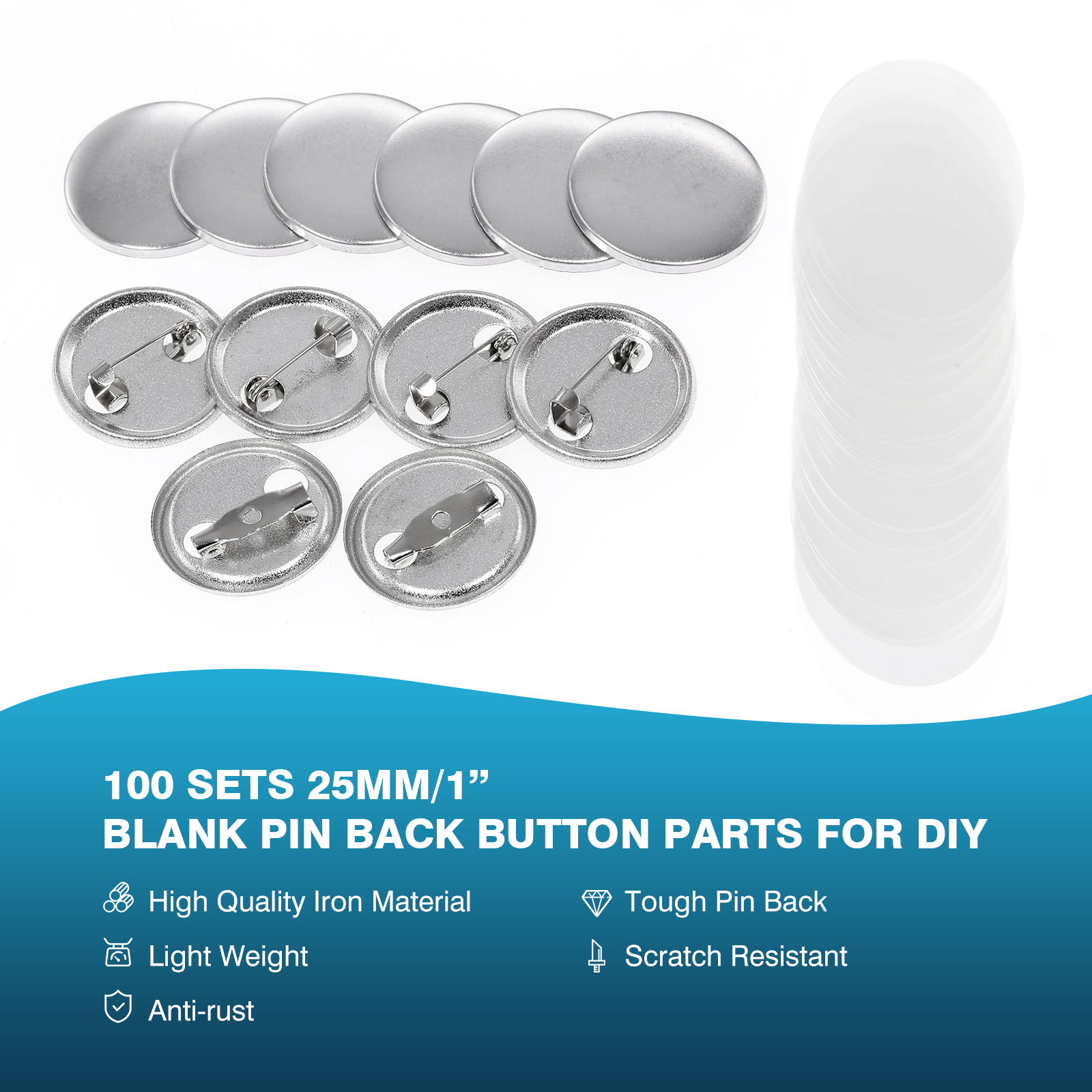 100 قطعة صغيرة لتقوم بها بنفسك - مراجعة Button Badge Blank وسعره