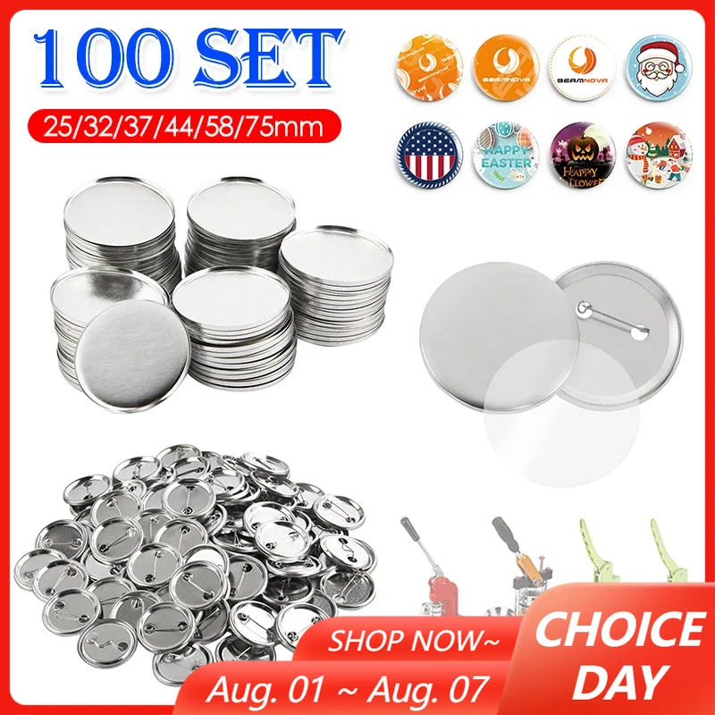 100 مجموعة فارغة شارة دبوس زر  - مراجعة Button Badge Blank وسعره