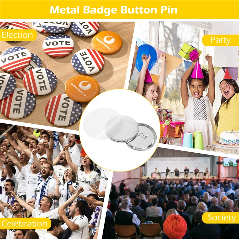 100 مجموعة فارغة شارة دبوس زر  - مراجعة Button Badge Blank وسعره