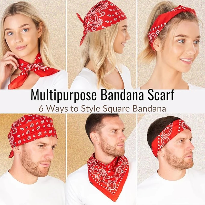 وشاح كبير بنمط البايزل للرجال  - مراجعة Bandana Blank White وسعره