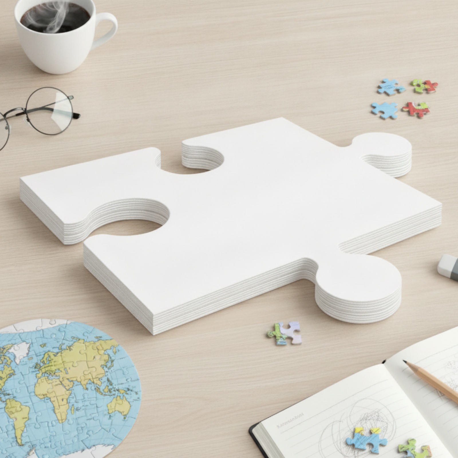 24 قطعة من الألغاز الكرتونية ا - مراجعة Puzzle Blank White وسعره