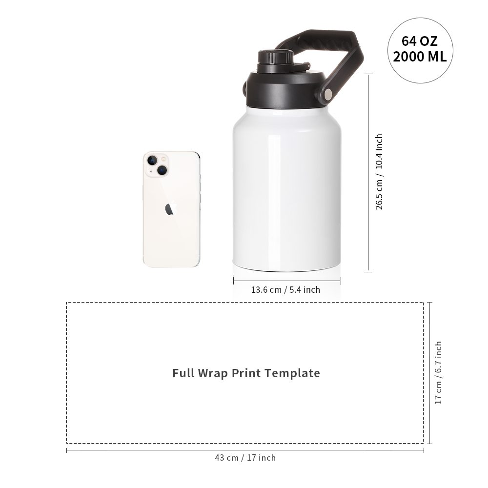 PYD Life USA شحن مجاني 64 أوقي - مراجعة Water Bottle Blank وسعره