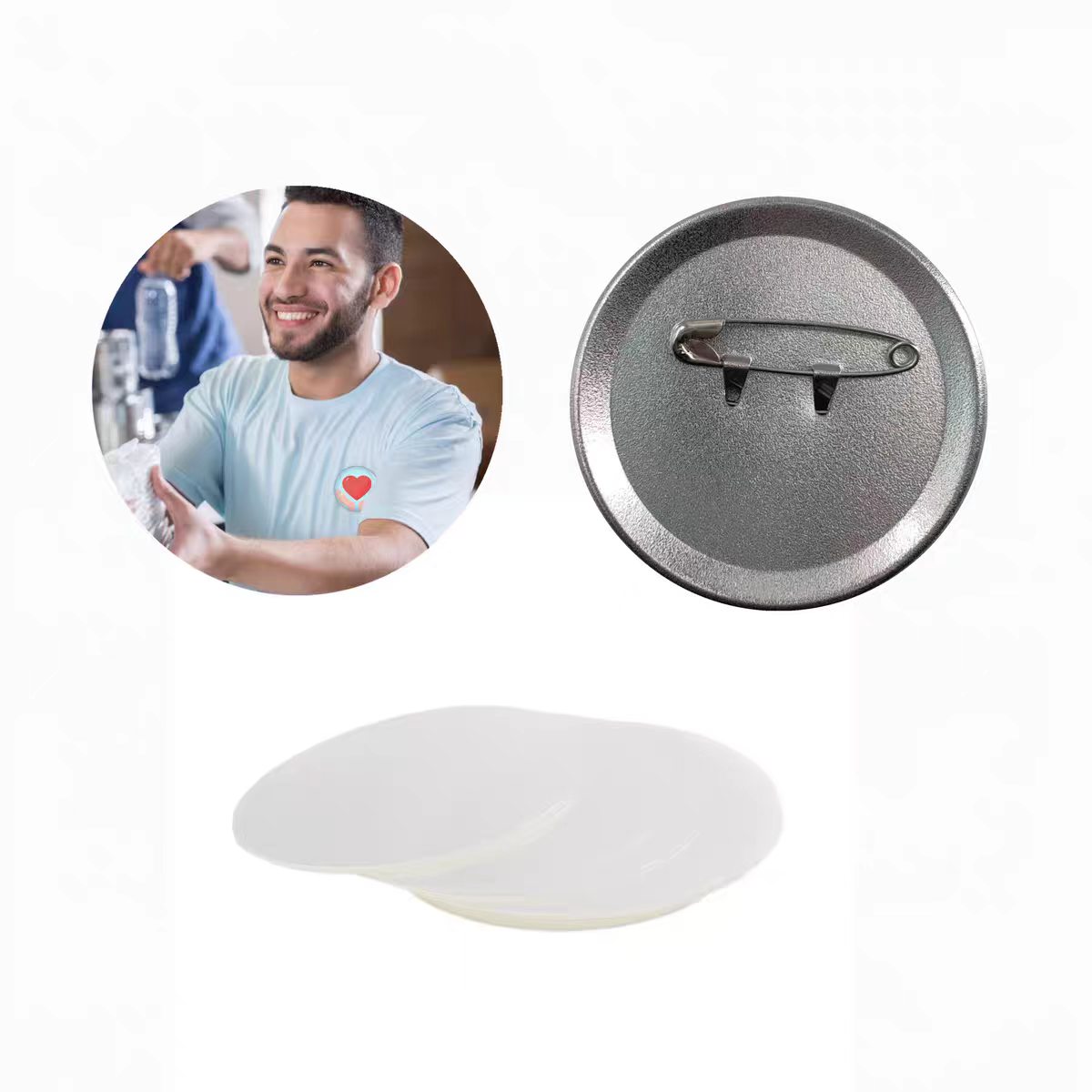 100 قطعة 2.25 بوصة 58 مم مواد  - مراجعة Button Badge Blank وسعره
