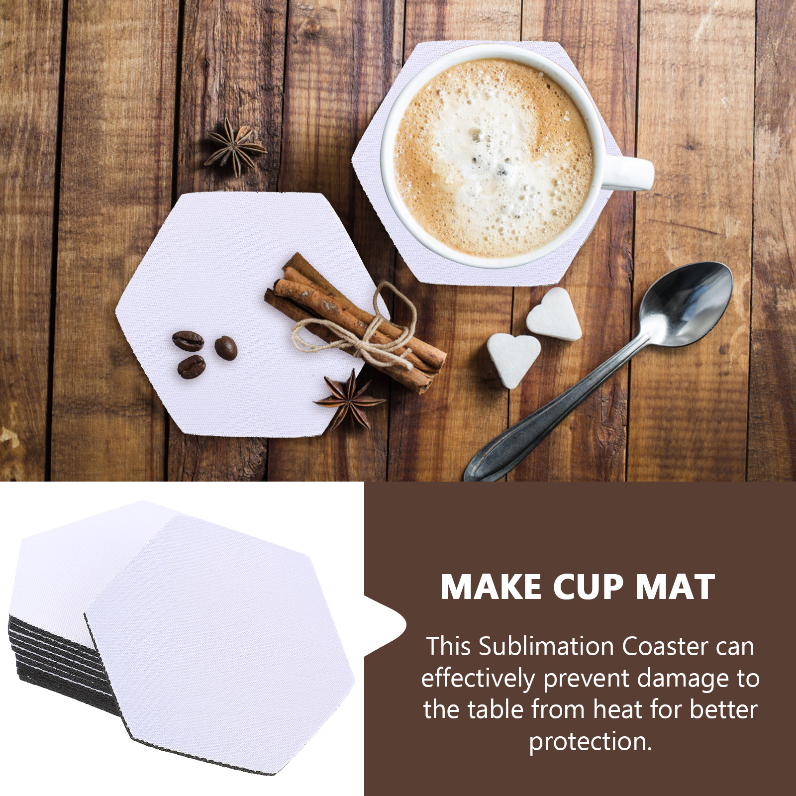 10 قطع من حاملات الأكواب البيض - مراجعة Coaster Sublimation Blank وسعره