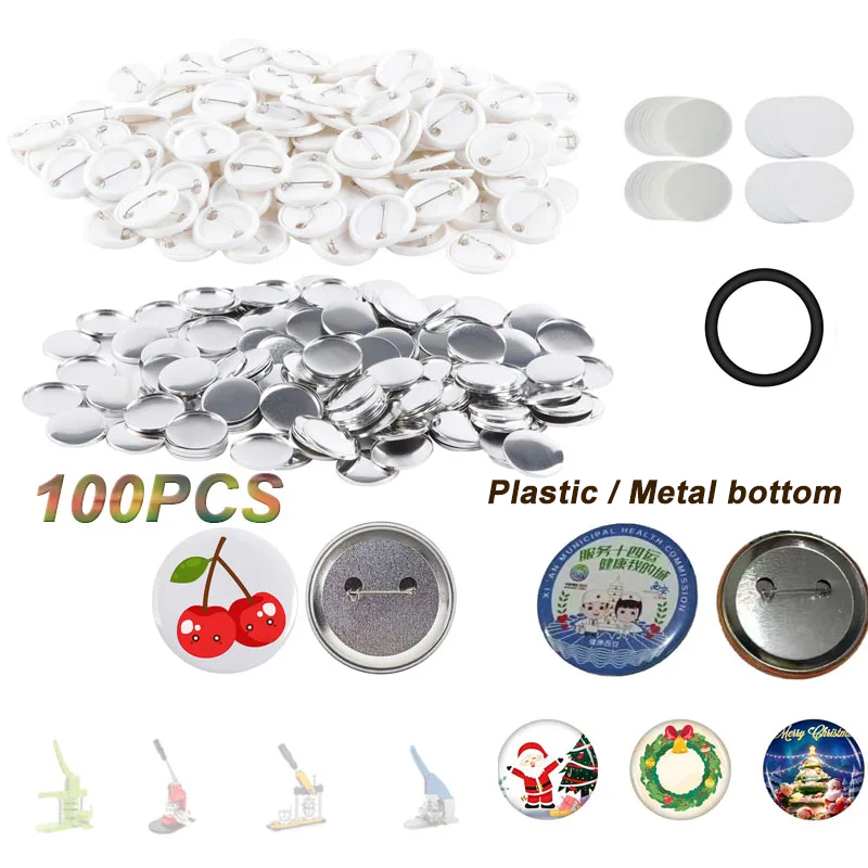 100 قطعة لوازم صنع الأزرار الف - مراجعة Button Badge Blank وسعره