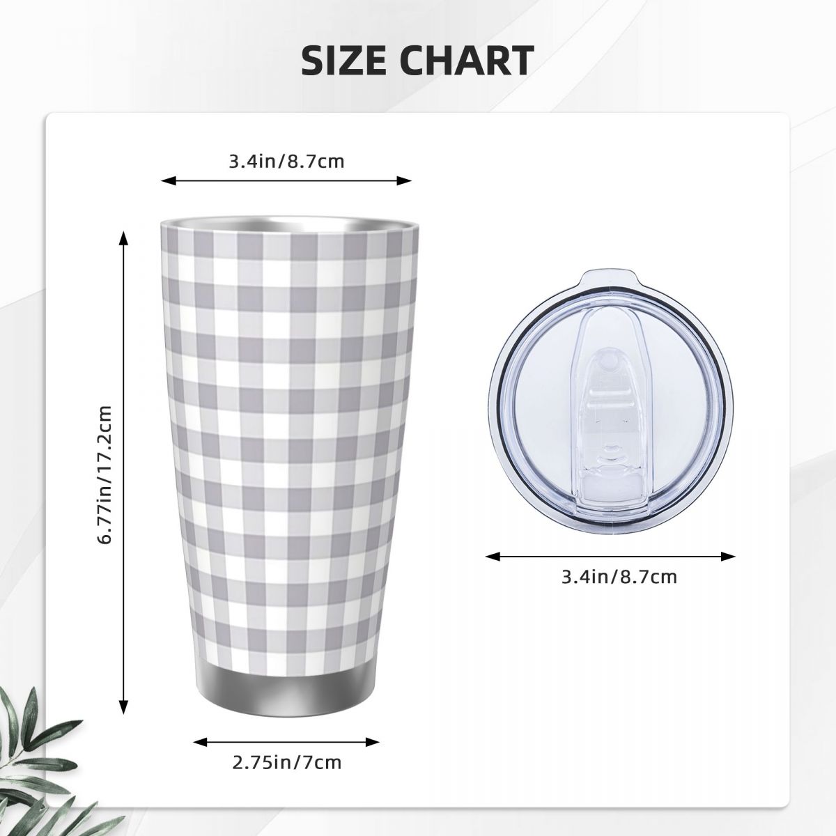 رمادي وأبيض القماش القطني الفو - مراجعة Tumbler 20Oz White وسعره