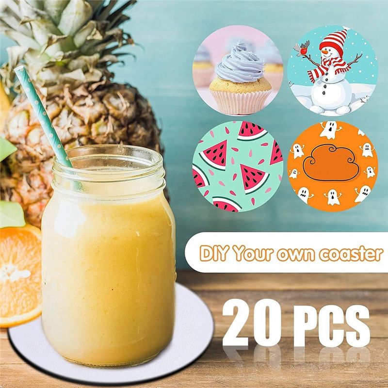 AB46-قواعد أكواب دائرية فارغة  - مراجعة Coaster Sublimation Blank وسعره