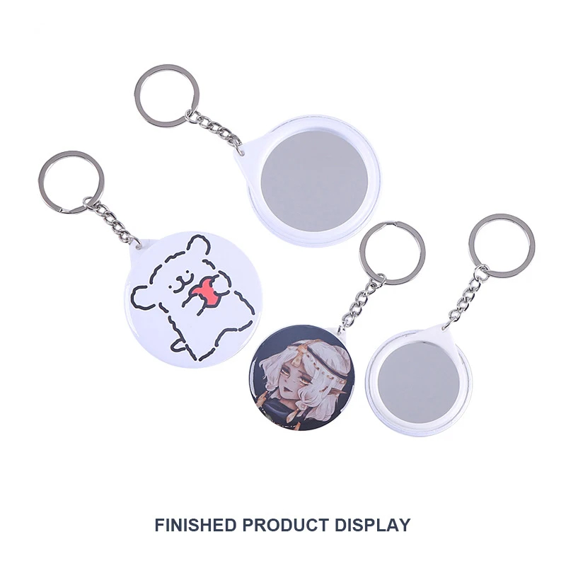 جديد 100 قطعة حلقة رئيسية مرآة - مراجعة Button Badge Blank وسعره