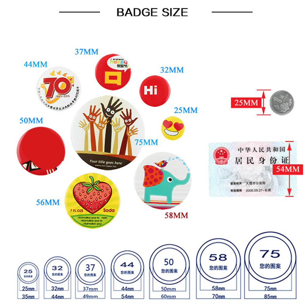 100 قطعة/المجموعة البلاستيك فا - مراجعة Button Badge Blank وسعره