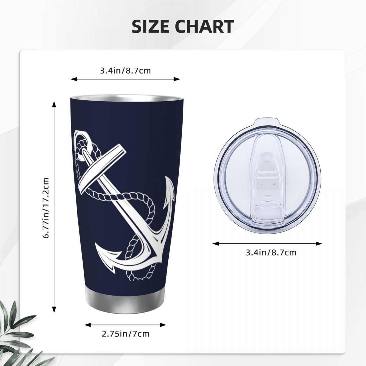 مرساة بحري الأبيض والبحري كوب  - مراجعة Tumbler 20Oz White وسعره